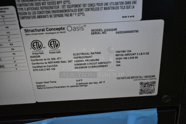 BRAND NEW IN CRATE! Structural Concepts Oasis CO3324R Black 36" Shallow Depth Undercounter Air Curtain Merchandiser. 120 Volts, 1 Phase. Tested and Working! - Image 5 of 5