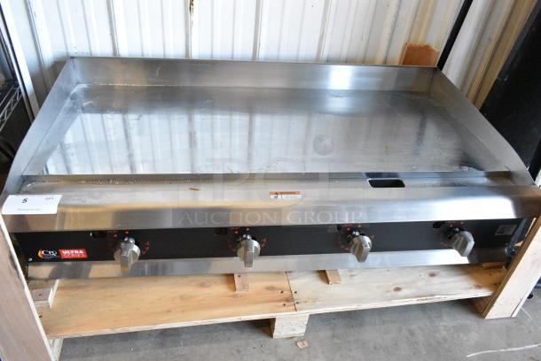 BRAND NEW SCRATCH AND DENT! 2023 Cooking Performance Group GTU-CPG-48-N Ultra Series Stainless Steel Commercial 48" Chrome Plated Natural Gas 4-Burner Countertop Griddle. 120,000 BTU - Image 5 of 7