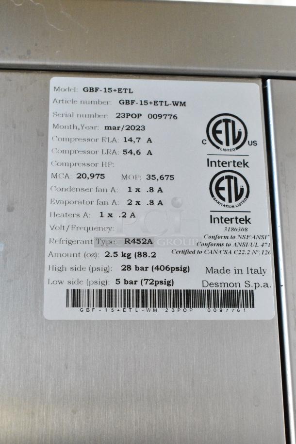 2023 Desmon GBF-15+ETL Stainless Steel Commercial Blast Chiller Shock Freezer w/ 2 Probes on Commercial Casters. 220 Volts, 3 Phase. - Image 6 of 6