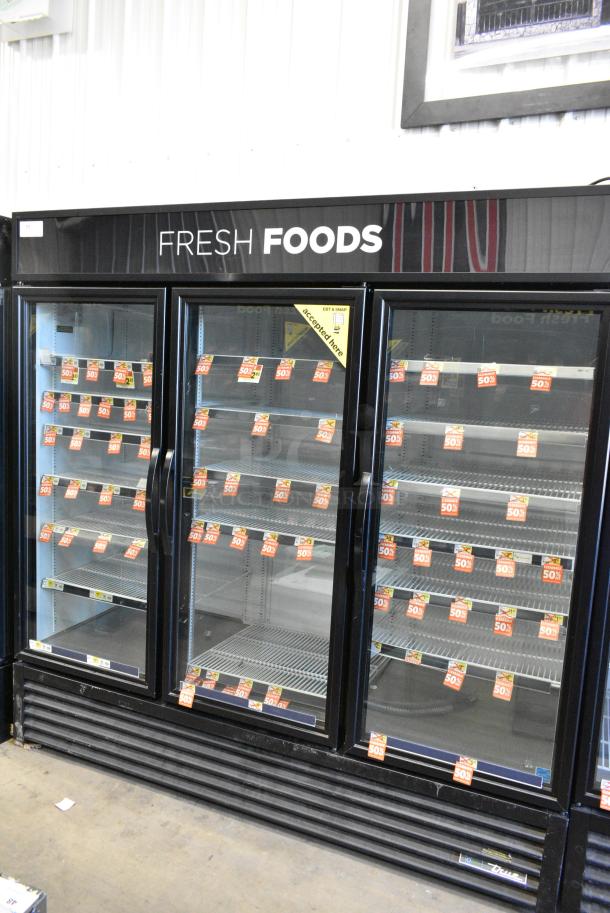 2018 True GDM-72-HC Metal Commercial 3 Door Reach In Cooler Merchandiser w/ Poly Coated Racks. 115 Volts, 1 Phase. Tested and Working! - Image 1 of 8