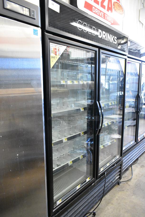 2018 True GDM-49-HC Metal Commercial 2 Door Reach In Cooler Merchandiser w/ Poly Coated Racks. 115 Volts, 1 Phase. Tested and Working! - Image 1 of 7
