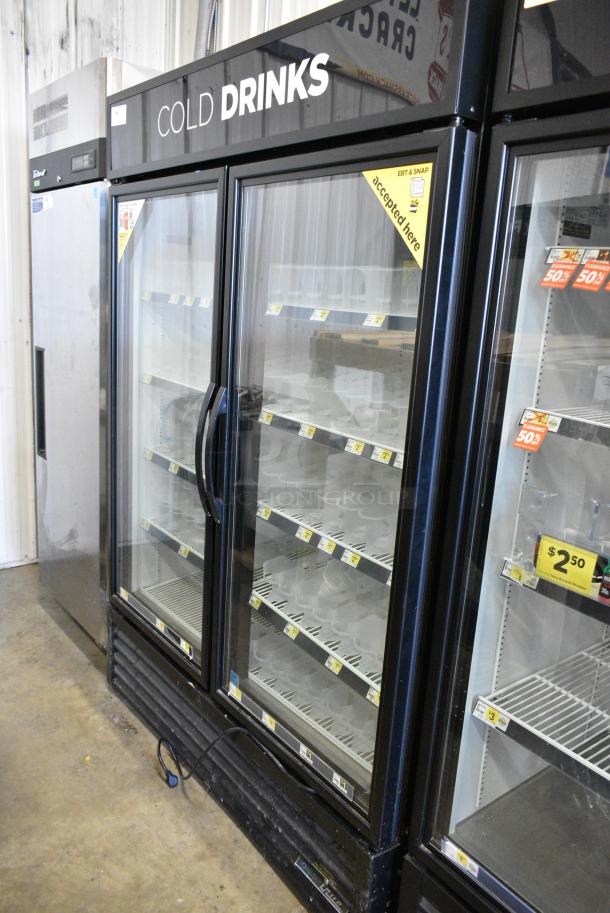 2018 True GDM-49-HC Metal Commercial 2 Door Reach In Cooler Merchandiser w/ Poly Coated Racks. 115 Volts, 1 Phase. Tested and Working! - Image 2 of 7