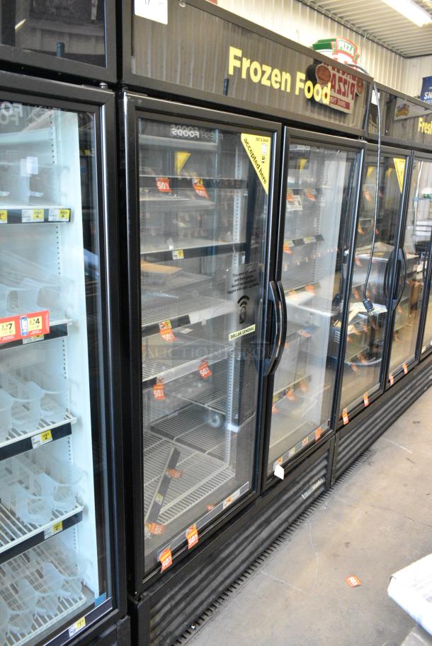 2018 True GDM-49F-HC Metal Commercial 2 Door Reach In Freezer Merchandiser w/ Poly Coated Racks. 115/208-230 Volts, 1 Phase. Tested and Working! - Image 1 of 6
