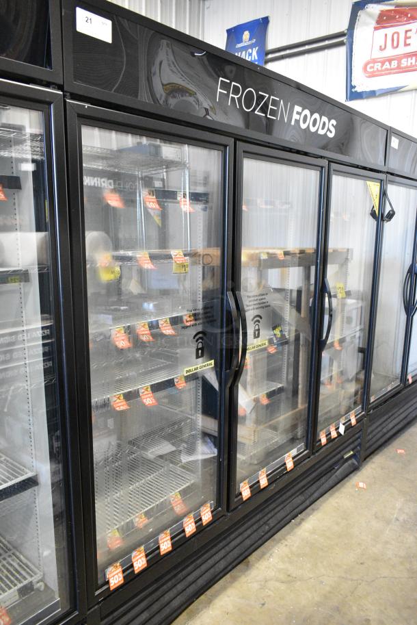 2018 True GDM-72F-HC Metal Commercial 3 Door Reach In Freezer Merchandiser w/ Poly Coated Racks. 115/208-230 Volts, 1 Phase. Tested and Working! - Image 1 of 6