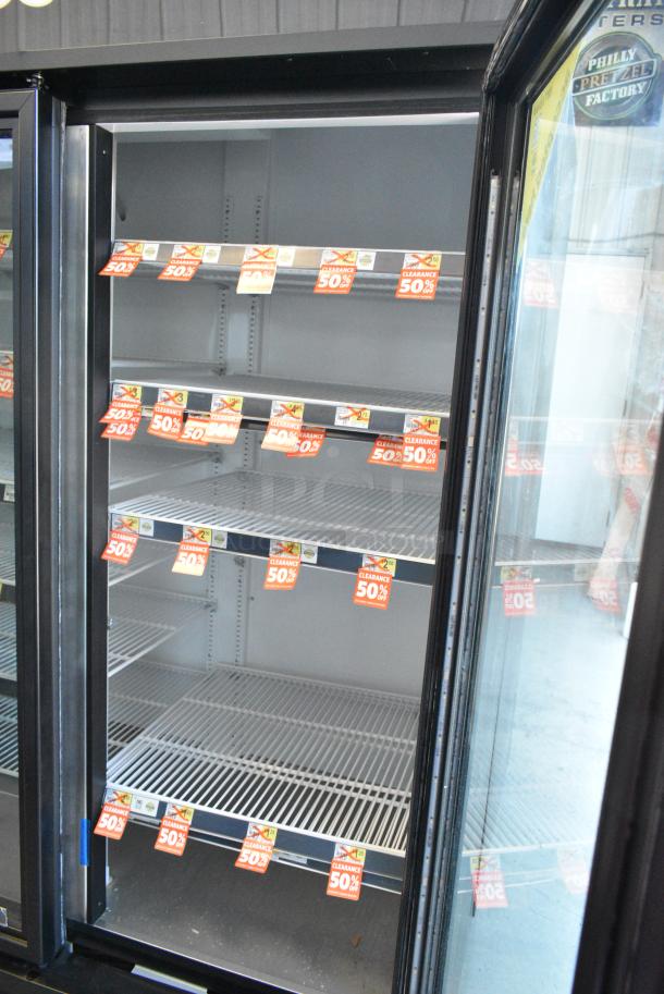 2018 True GDM-72-HC Metal Commercial 3 Door Reach In Cooler Merchandiser w/ Poly Coated Racks. 115 Volts, 1 Phase. Tested and Working! - Image 4 of 7