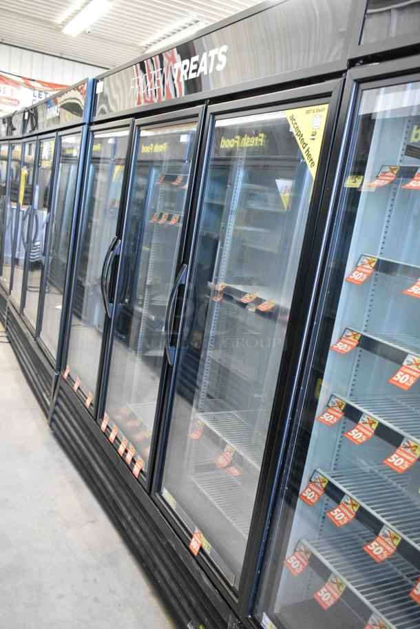 2018 True GDM-72F-HC Metal Commercial 3 Door Reach In Freezer Merchandiser w/ Poly Coated Racks. 115/208-230 Volts, 1 Phase. Tested and Working! - Image 1 of 7