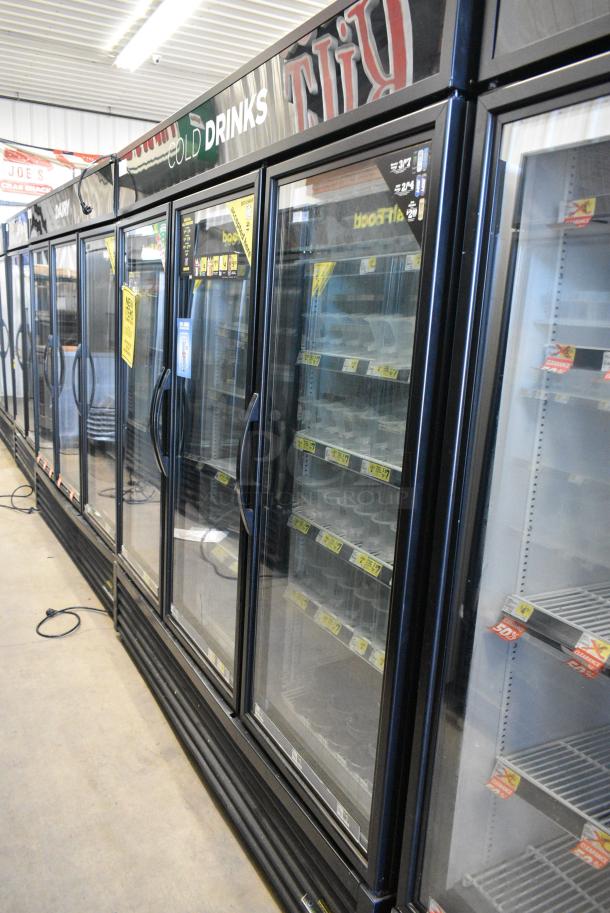 2018 True GDM-72-HC Metal Commercial 3 Door Reach In Cooler Merchandiser w/ Poly Coated Racks. 115 Volts, 1 Phase. Tested and Working! - Image 1 of 8
