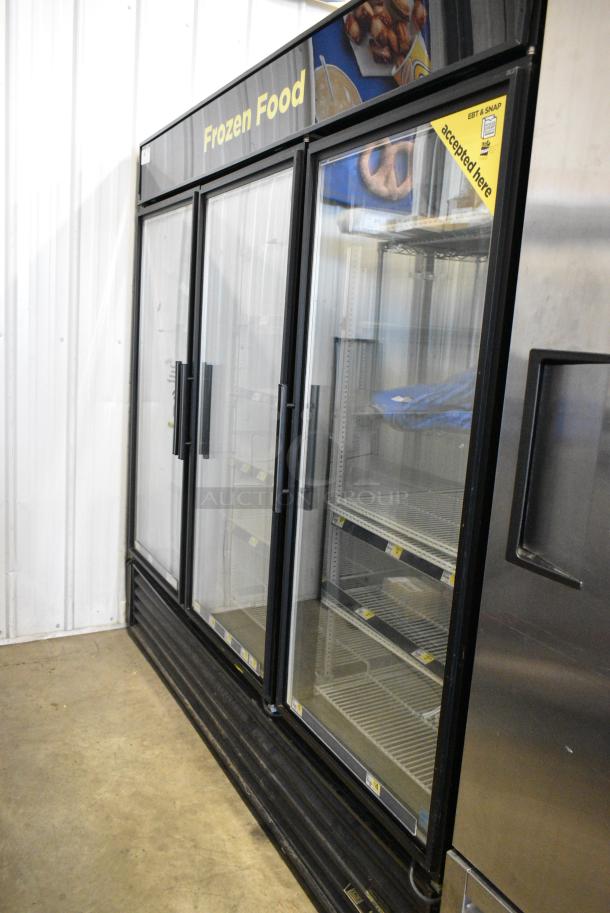 True GDM-72F-HC Metal Commercial 3 Door Reach In Freezer Merchandiser w/ Poly Coated Racks. 115/208-230 Volts, 1 Phase. Tested and Working! - Image 1 of 8