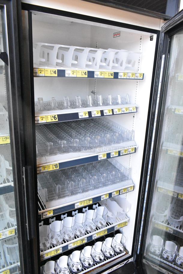True GDM-49-LD Metal Commercial 2 Door Reach In Cooler Merchandiser w/ Poly Coated Racks. 115 Volts, 1 Phase. Tested and Working! - Image 6 of 7