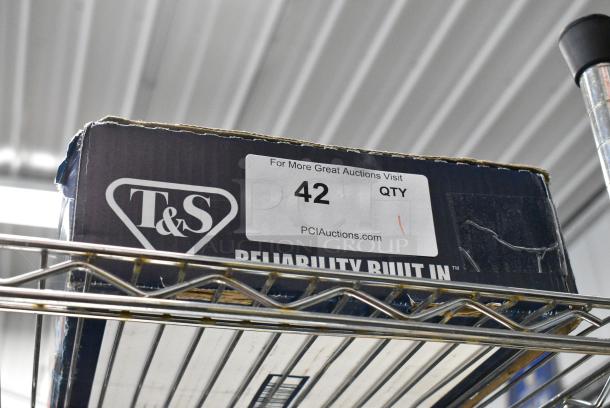 BRAND NEW SCRATCH AND DENT! T&S B-1123 Deck Mounted Workboard Faucet with 8" Centers - 12" Swing Nozzle - Image 2 of 3