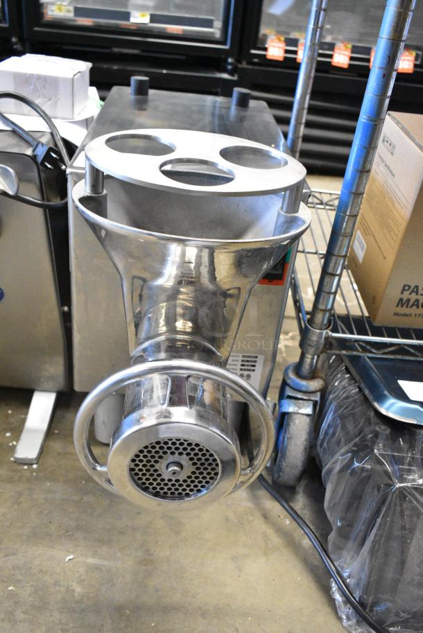 BRAND NEW SCRATCH AND DENT! Pro-Cut KG-22W-SS #22 Stainless Steel Electric Meat Grinder with Safe Guard. 110 Volts, 1 Phase. Tested and Working! - Image 1 of 10