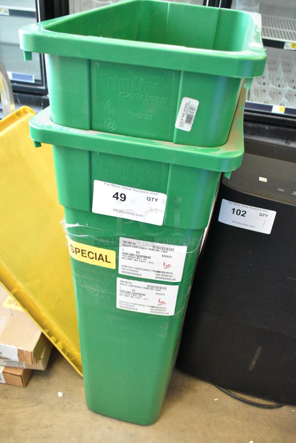 2 BRAND NEW SCRATCH AND DENT! Carlisle 342023CMP09 TrimLine Plastic Compost Container 23 Gallon. 2 Times Your Bid! - Image 1 of 5