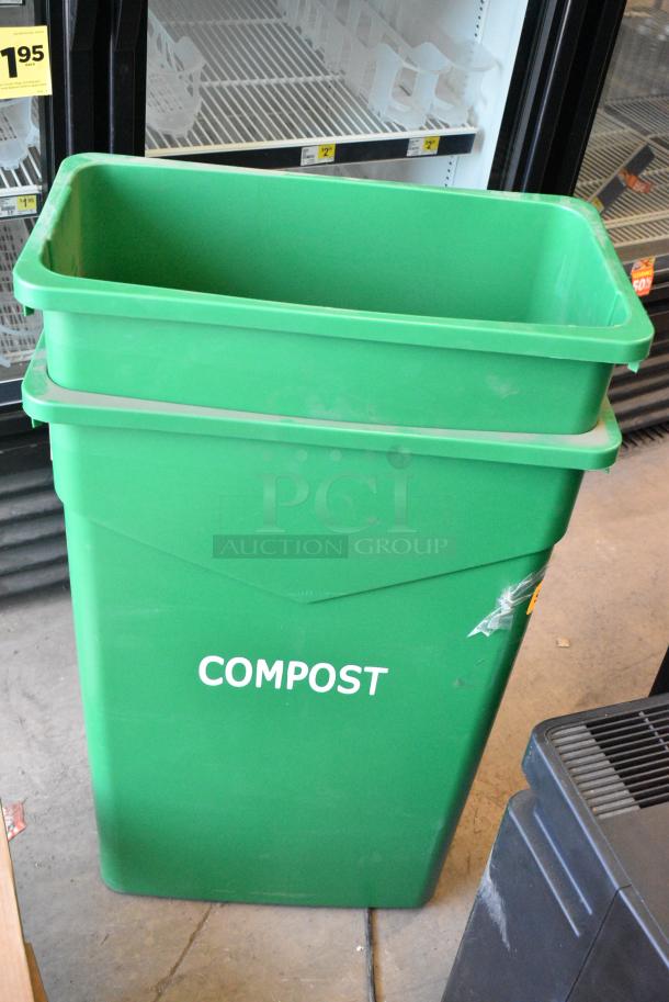2 BRAND NEW SCRATCH AND DENT! Carlisle 342023CMP09 TrimLine Plastic Compost Container 23 Gallon. 2 Times Your Bid! - Image 2 of 5