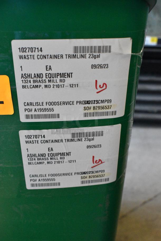 2 BRAND NEW SCRATCH AND DENT! Carlisle 342023CMP09 TrimLine Plastic Compost Container 23 Gallon. 2 Times Your Bid! - Image 5 of 5