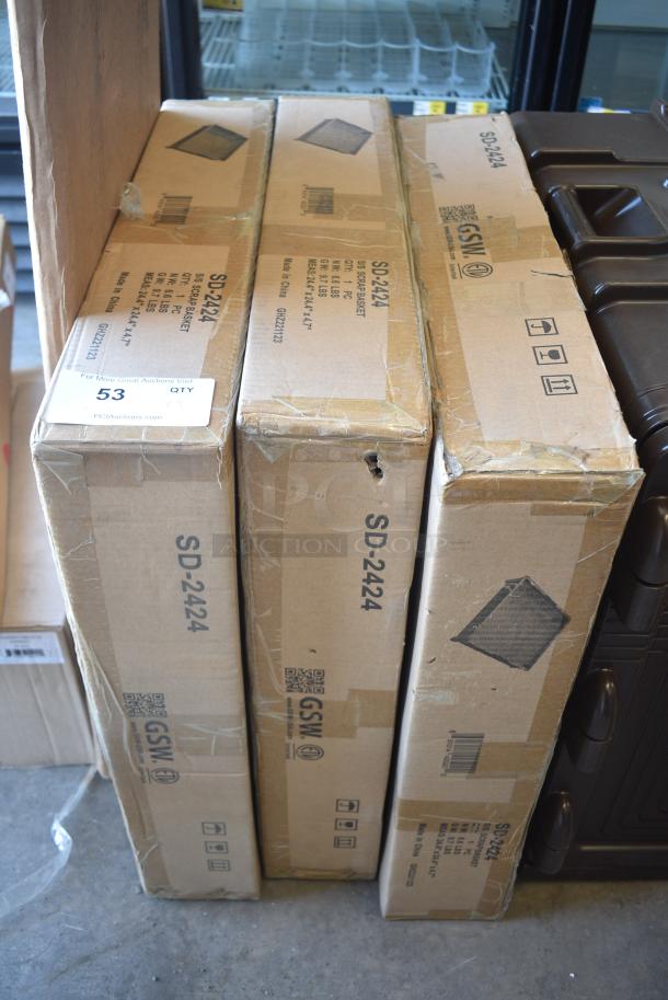 3 BRAND NEW SCRATCH AND DENT! GSW USA SD-2424 24" Compartment Sink Drain Basket. 3 Times Your Bid! - Image 2 of 4