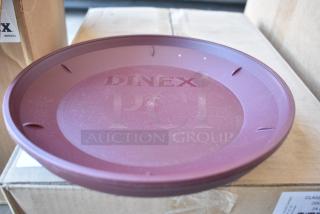 BRAND NEW SCRATCH AND DENT! Box of 24 Dinex Poly Maroon Dishes