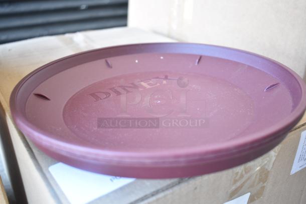 BRAND NEW SCRATCH AND DENT! Box of 24 Dinex Poly Maroon Dishes - Image 2 of 4