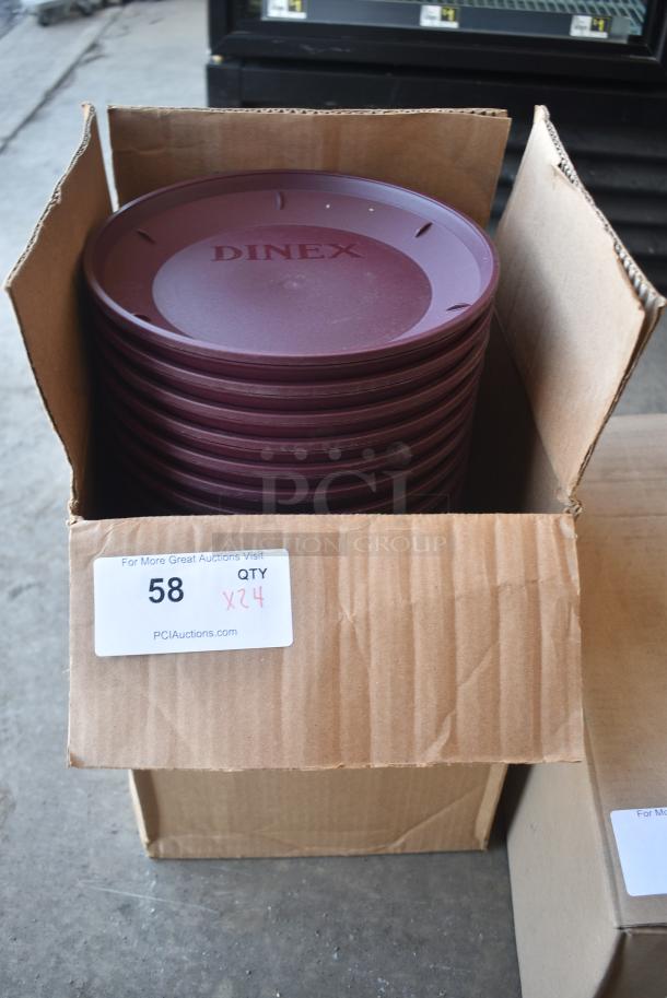 BRAND NEW SCRATCH AND DENT! Box of 24 Dinex Poly Maroon Dishes - Image 4 of 4
