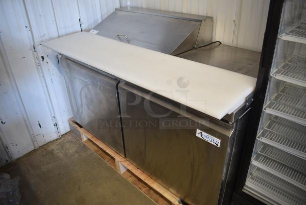 BRAND NEW SCRATCH AND DENT! 2024 Avantco 178SSPT6010 Stainless Steel 60" 2 Door Stainless Steel Refrigerated Sandwich Prep Table with Workstation. 115 Volts, 1 Phase. Tested and Powers On But Does Not Get Cold - Image 2 of 7