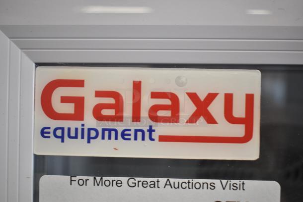 BRAND NEW SCRATCH AND DENT! Galaxy 177GDN5RBW Metal Commercial Single Door Reach In Cooler Merchandiser with Red, White, and Blue LED Lighting. 110-120 Volts, 1 Phase. Tested and Powers On But Does Not Get Cold - Image 4 of 9