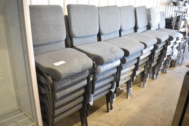 41 Gray Stackable Chairs on Black Metal Frame. 41 Times Your Bid! - Image 6 of 6