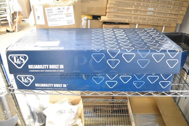 2 BRAND NEW SCRATCH AND DENT! Eversteel by T&S S-0133-A12-BJ Stainless Steel 8" Wall Mount Mixing Faucet with 12" Swing Nozzle and Pre-Rinse Unit with 1.07 GPM Spray Valve. 2 Times Your Bid! - Image 2 of 7