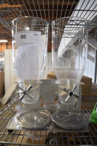 BRAND NEW SCRATCH AND DENT! IDM Clear Poly Countetop 2 Hopper Dry Goods Dispenser.