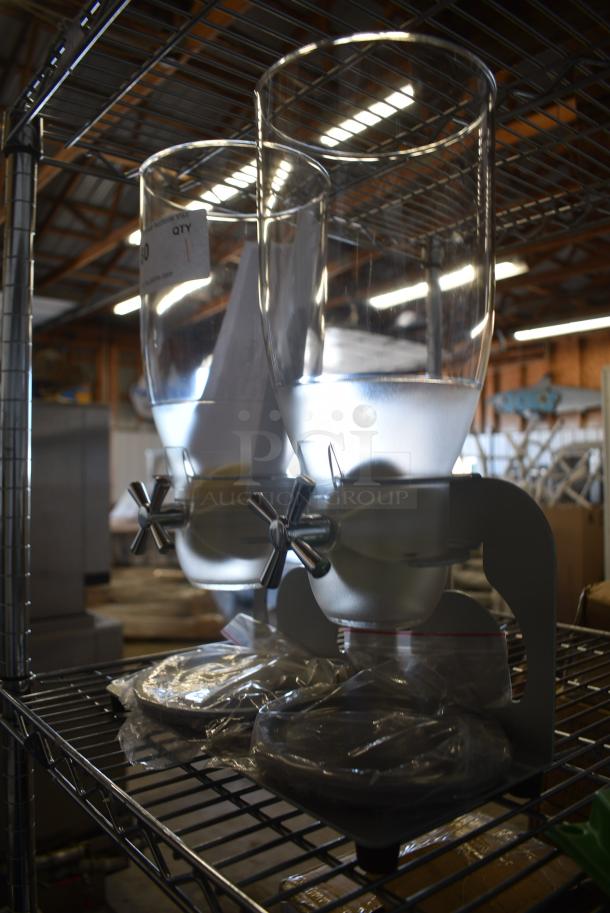 BRAND NEW SCRATCH AND DENT! IDM Clear Poly Countetop 2 Hopper Dry Goods Dispenser. - Image 3 of 6