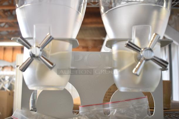 BRAND NEW SCRATCH AND DENT! IDM Clear Poly Countetop 2 Hopper Dry Goods Dispenser. - Image 4 of 6