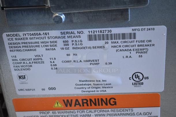 BRAND NEW SCRATCH AND DENT! 2024 Manitowoc IYT0450A-161 Stainless Steel Commercial Ice Head. 115 Volts, 1 Phase. - Image 6 of 6