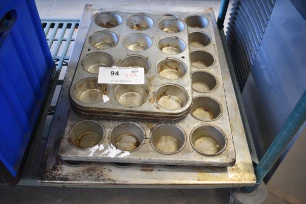 9 Various Metal Muffin Baking Pans. 9 Times Your Bid! - Image 1 of 6