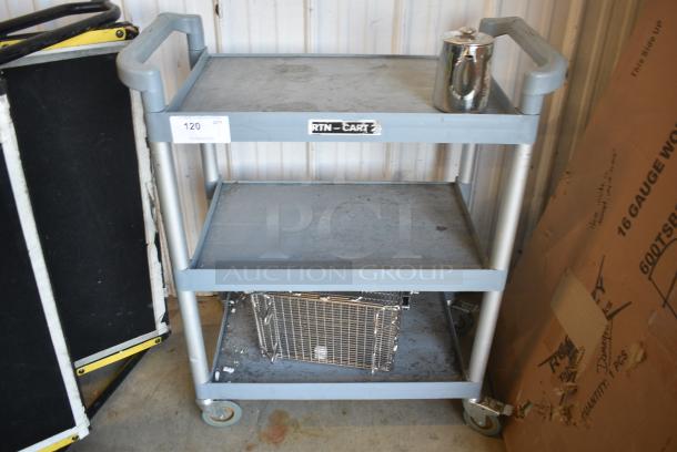 Gray Poly 3 Tier Cart on Commercial Casters. - Image 1 of 5