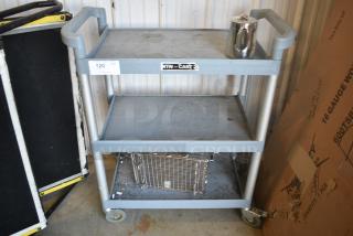 Gray Poly 3 Tier Cart on Commercial Casters.