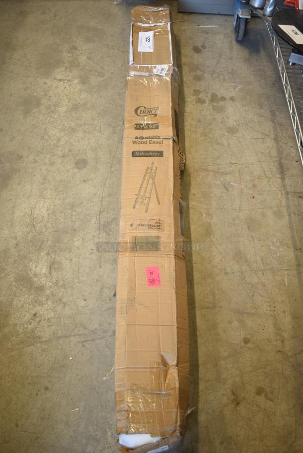 BRAND NEW SCRATCH AND DENT! Choice 164EASEL62MH 23" x 62" Adjustable Mahogany Wood Easel - Image 2 of 4