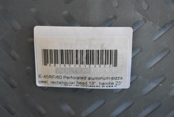 BRAND NEW SCRATCH AND DENT! E-45RF/60 GI Metal Evoluzione 18" Anodized Aluminum Square Perforated Pizza Peel with 23 1/2" Handle - Image 4 of 4