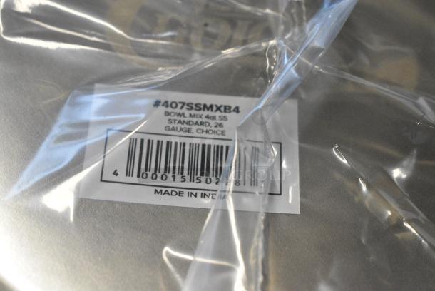 5 BRAND NEW SCRATCH AND DENT! Choice 407SSMXB4 4 Qt. Standard Stainless Steel Mixing Bowl. 5 Times Your Bid! - Image 3 of 3