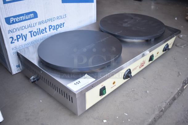 BRAND NEW SCRATCH AND DENT! 2023 Carnival King 382TCM16DBL Stainless Steel Commercial 16" Dual Non-Stick Crepe Maker. 208-240 Volts, 1 Phase. - Image 2 of 7