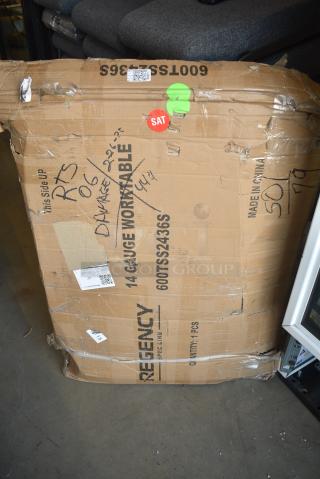 BRAND NEW SCRATCH AND DENT! Regency 600TSS2436S Spec Line 24" x 36" 14 Gauge Stainless Steel Commercial Work Table with Undershelf