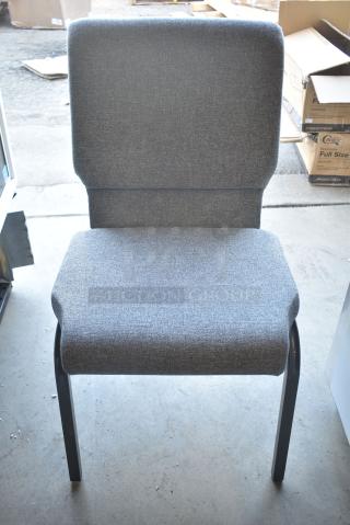19 BRAND NEW SCRATCH AND DENT! Gray Stackable Chairs. 19 Times Your Bid