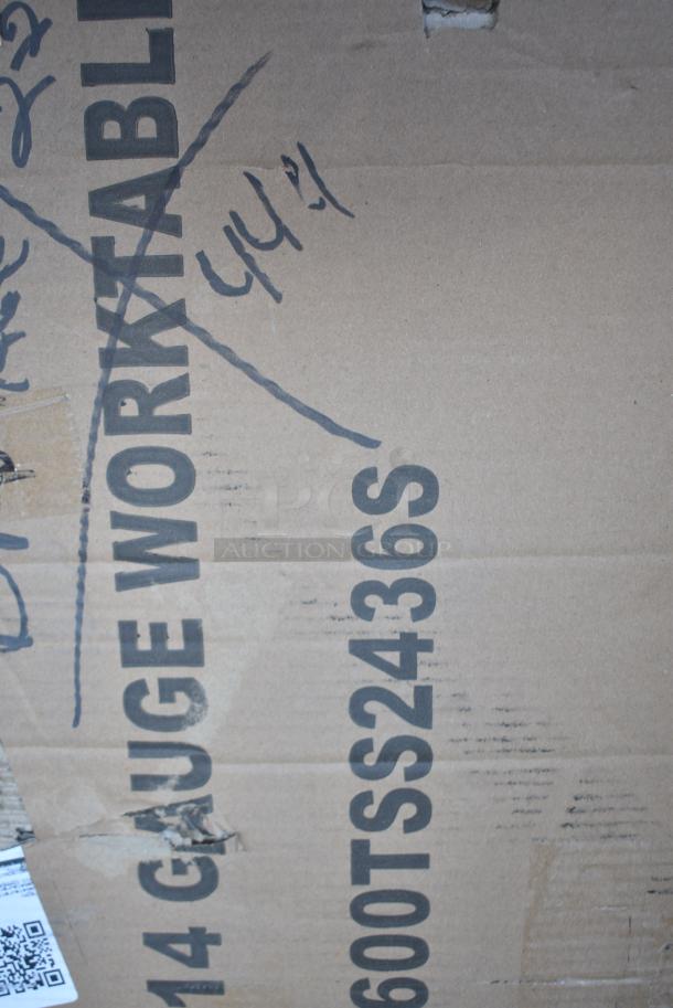 BRAND NEW SCRATCH AND DENT! Regency 600TSS2436S Spec Line 24" x 36" 14 Gauge Stainless Steel Commercial Work Table with Undershelf - Image 5 of 5