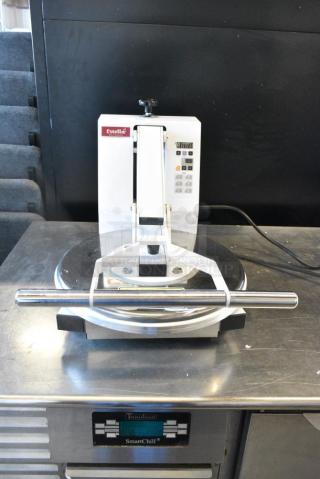 BRAND NEW SCRATCH AND DENT! Estella 348DPC18T Metal Commercial Countertop 18" Dual-Heat Manual Clamshell Pizza / Tortilla Dough Press. 240 Volts, 1 Phase.