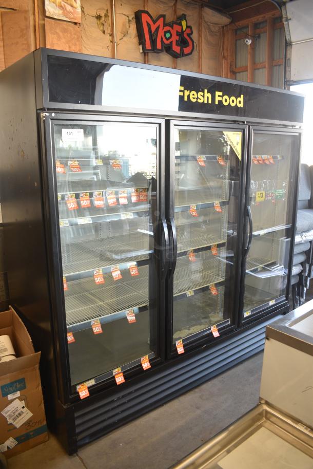 2018 True GDM-72-HC Metal Commercial 3 Door Reach In Cooler Merchandiser w/ Poly Coated Racks. 115 Volts, 1 Phase. Tested and Working! - Image 1 of 9