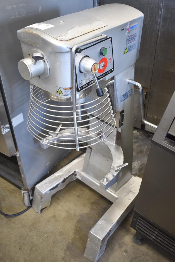 2019 Omcan SP300A Metal Commercial Floor Style 30 Quart Planetary Dough Mixer w/ Stainless Steel Mixing Bowl, Bowl Guard, Paddle and Whisk Attachments. 110 Volts, 1 Phase. Tested and Working! - Image 2 of 14