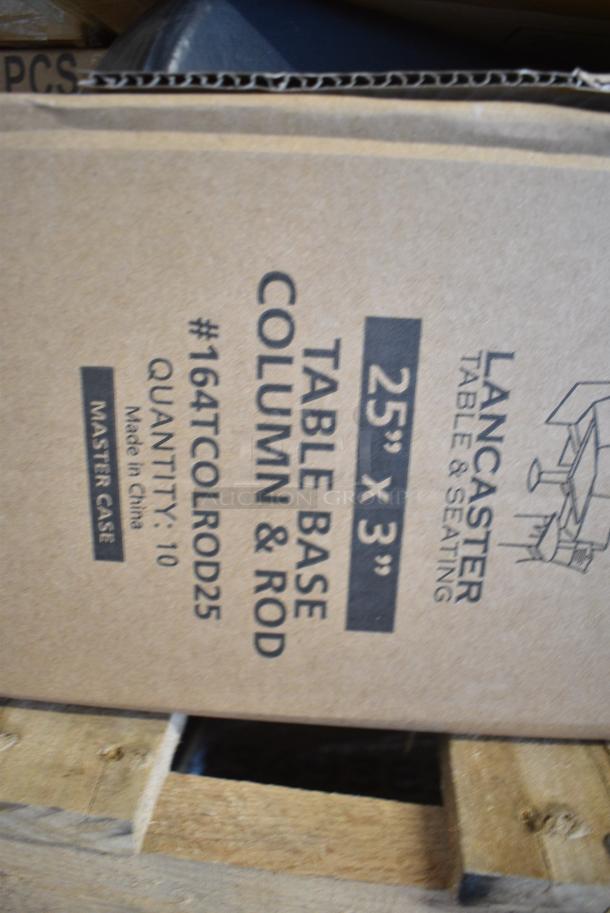 16 BRAND NEW SCRATCH AND DENT! Items Including 10 3492430TCB Lancaster Table & Seating 24" x 30" Laminated Rectangular Table Top Reversible Cherry / Black, 3 Boxes of 164CUSHMTLBK Lancaster Table & Seating 2 1/2" Black Vinyl Padded Seat for Metal Frame Seating, 164TCOLROD25 Lancaster Table & Seating 25 3/16" Standard Height Table Base Column and Rod. 16 Times Your Bid! - Image 8 of 9