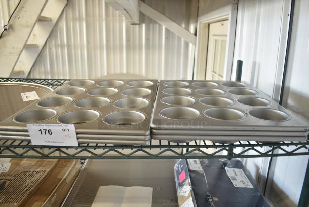 6 BRAND NEW SCRATCH AND DENT! Metal 12 Cup Muffin Baking Pan. 6 Times Your Bid! - Image 1 of 3