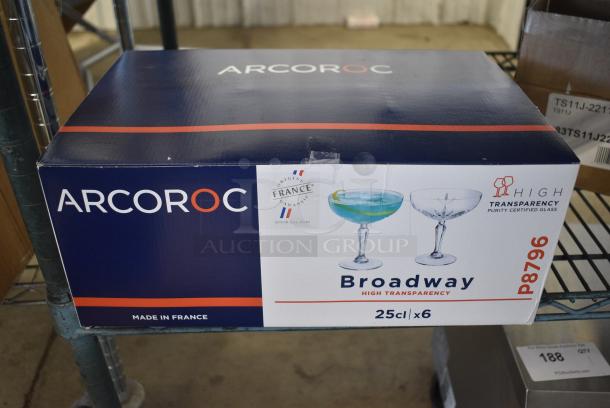 2 BRAND NEW SCRATCH AND DENT! Box of 6 Arcoroc P8796 Broadway 8 oz. Coupe Glass by Arc Cardinal. 2 Times Your Bid! - Image 2 of 7