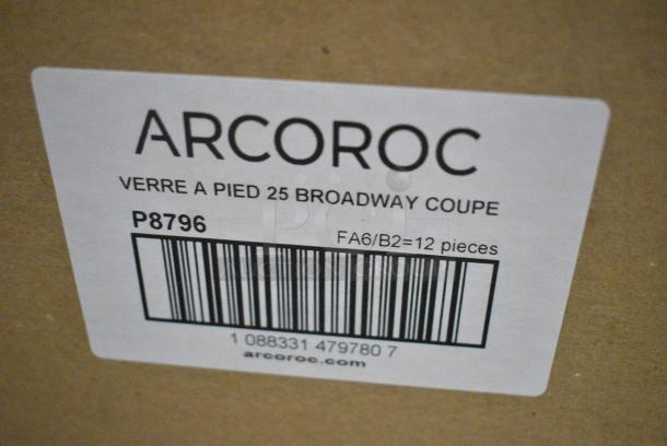 2 BRAND NEW SCRATCH AND DENT! Box of 6 Arcoroc P8796 Broadway 8 oz. Coupe Glass by Arc Cardinal. 2 Times Your Bid! - Image 7 of 7
