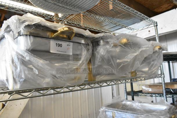 3 BRAND NEW SCRATCH AND DENT! Metal Chafing Dish w/ Insert and Lid. 3 Times Your Bid! - Image 2 of 5