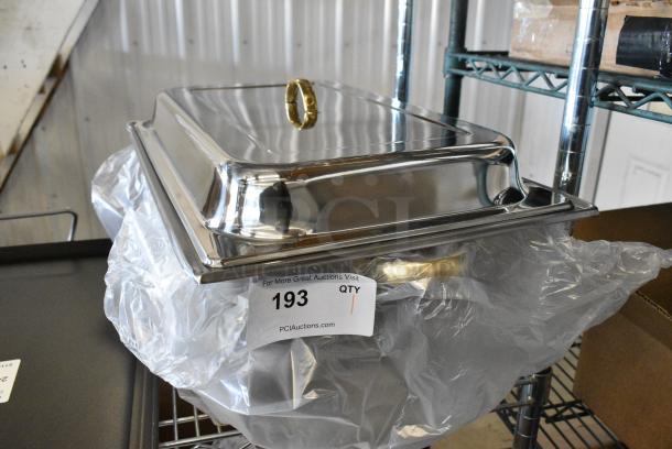 BRAND NEW SCRATCH AND DENT! Metal Chafing Dish w/ Insert and Lid. - Image 1 of 6