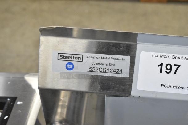 BRAND NEW SCRATCH AND DENT! Steelton 522CS12424 Stainless Steel Single Bay Sink. No Legs. - Image 5 of 5